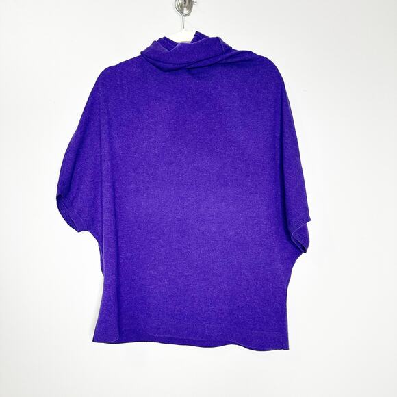 Carolina Herrera Womens Sweater Poncho Wool Cashmere Blend Knit Purple Large - Picture 2 of 6